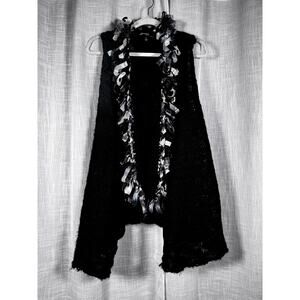 Sharagano Studio Knit Vest Size 1X Whimsygoth Boho Festival Coachella